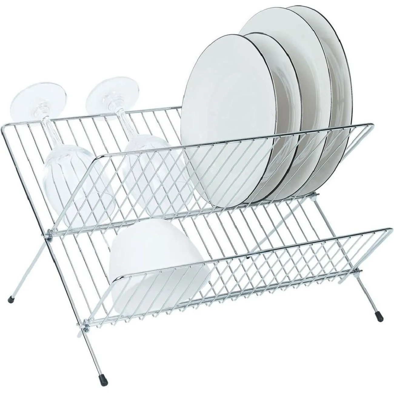 Hot Égouttoir pliable en métal gris 36x31xH22cm Rangement De Cuisine