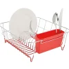 Sale Égouttoir vaisselle base métal gris et rouge Rangement De Cuisine