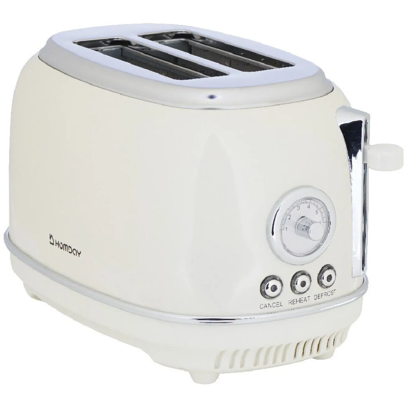Hot Grille pain Homday retro blanc crème Petit Électroménager