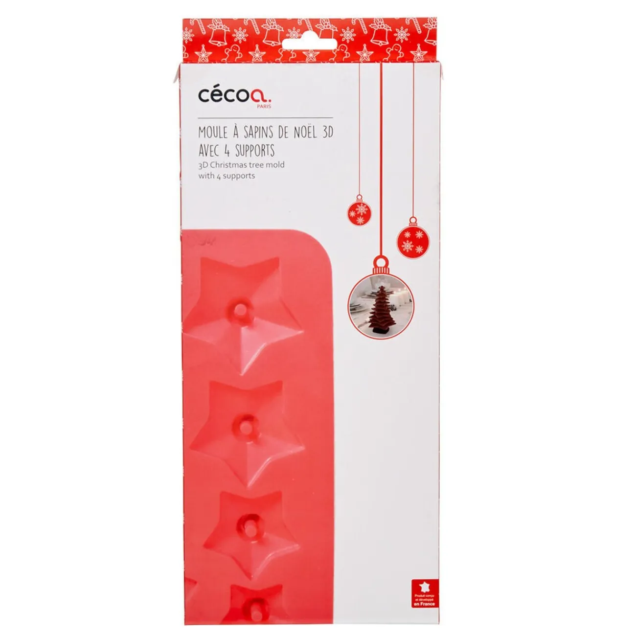 Online Kit moule à sapin de Noël 3D avec 4 supports Cuisson