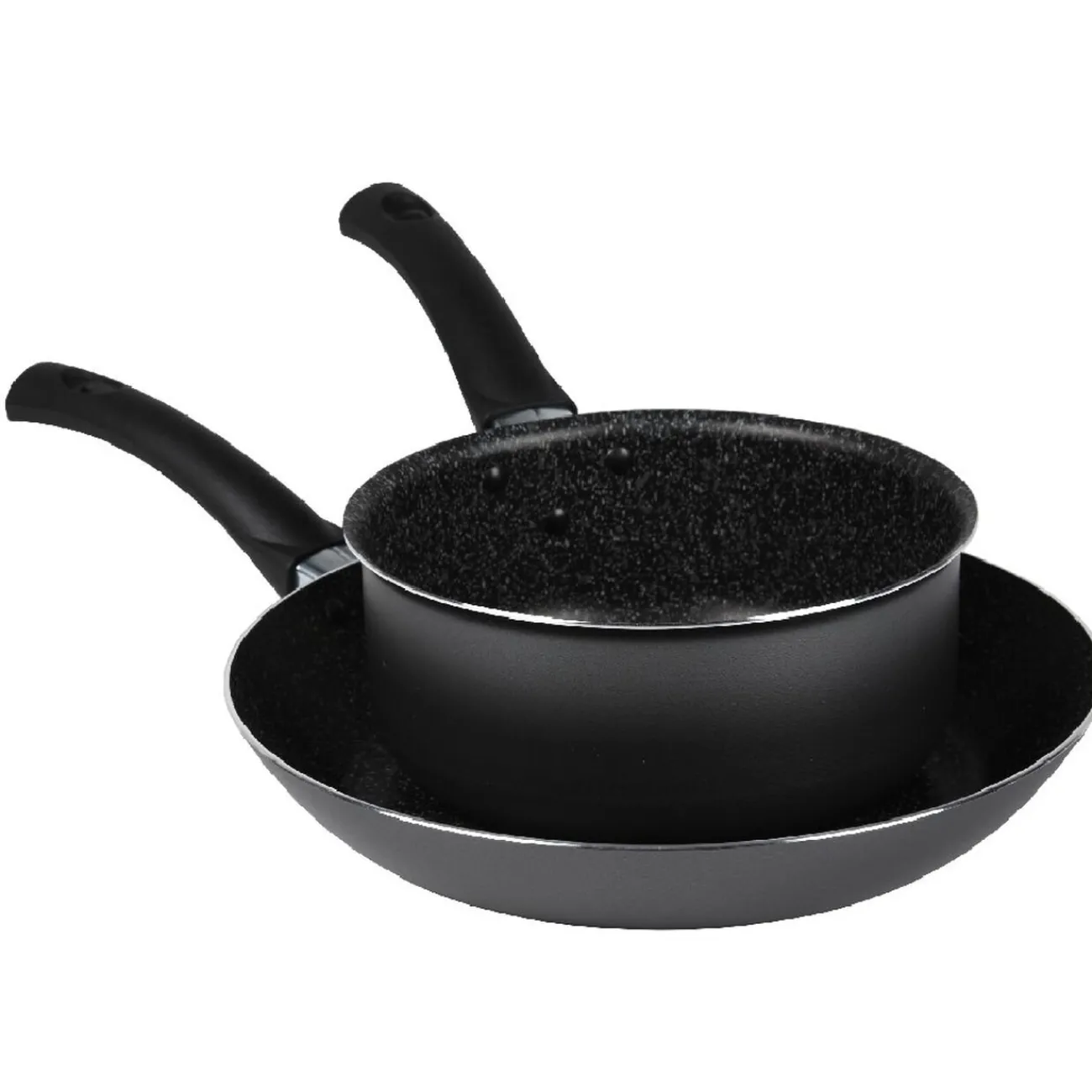 Lot 1 poêle + 1 casserole aluminium effet pierre Cuisson