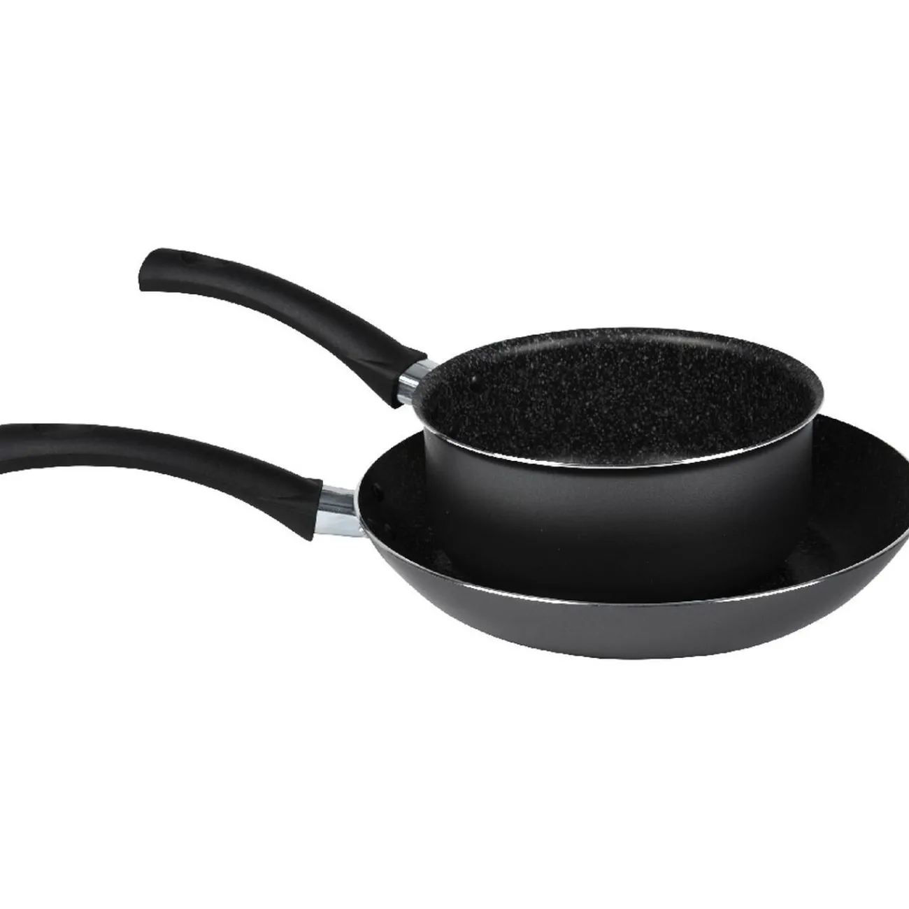 Lot 1 poêle + 1 casserole aluminium effet pierre Cuisson