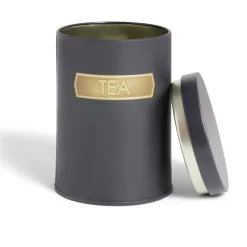 Online Lot de 3 boîtes alimentaires acier noir et doré Ø9xH12cm Rangement De Cuisine