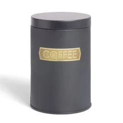 Online Lot de 3 boîtes alimentaires acier noir et doré Ø9xH12cm Rangement De Cuisine