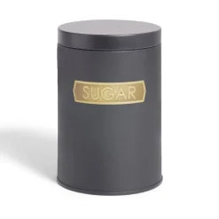 Online Lot de 3 boîtes alimentaires acier noir et doré Ø9xH12cm Rangement De Cuisine