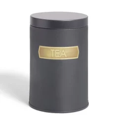 Online Lot de 3 boîtes alimentaires acier noir et doré Ø9xH12cm Rangement De Cuisine