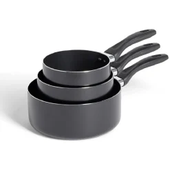 Online Lot de 3 casseroles tous feux sauf induction aluminium noir Ø14/16/20cm Cuisson