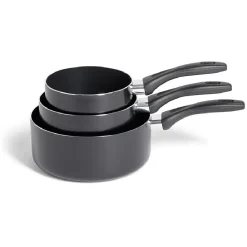Online Lot de 3 casseroles tous feux sauf induction aluminium noir Ø14/16/20cm Cuisson