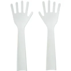 Hot Lot de 2 couverts à salade forme main plastique blanc Préparation Culinaire