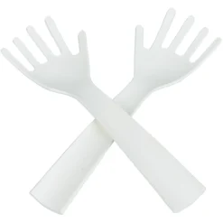 Hot Lot de 2 couverts à salade forme main plastique blanc Préparation Culinaire