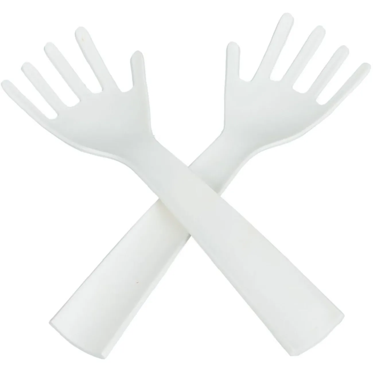 Hot Lot de 2 couverts à salade forme main plastique blanc Préparation Culinaire