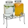Outlet Lot de 2 distributeurs de boisson 4L avec support en métal Vaisselle Et Accessoires De Table