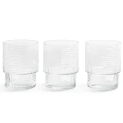 Outlet Lot de 3 gobelets en verre empilables 32,5cl Vaisselle Et Accessoires De Table