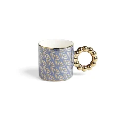 Best Lot de 2 mugs 30cl design chic bleu foncé et doré Vaisselle Et Accessoires De Table