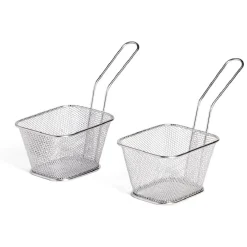 Hot Lot de 2 paniers à frites inox argenté 19,5x17,5x8,5cm Petit Électroménager