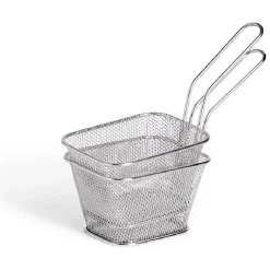 Hot Lot de 2 paniers à frites inox argenté 19,5x17,5x8,5cm Petit Électroménager