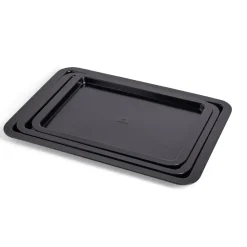 Clearance Lot de 3 plaques à four métal noir 38/43/48x29cm Cuisson