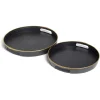 Best Lot de 2 plateaux Ø29cm et Ø36cm plastique noir Vaisselle Et Accessoires De Table