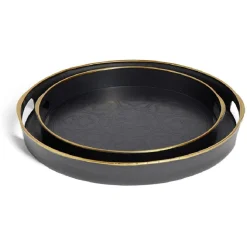 Best Lot de 2 plateaux Ø29cm et Ø36cm plastique noir Vaisselle Et Accessoires De Table