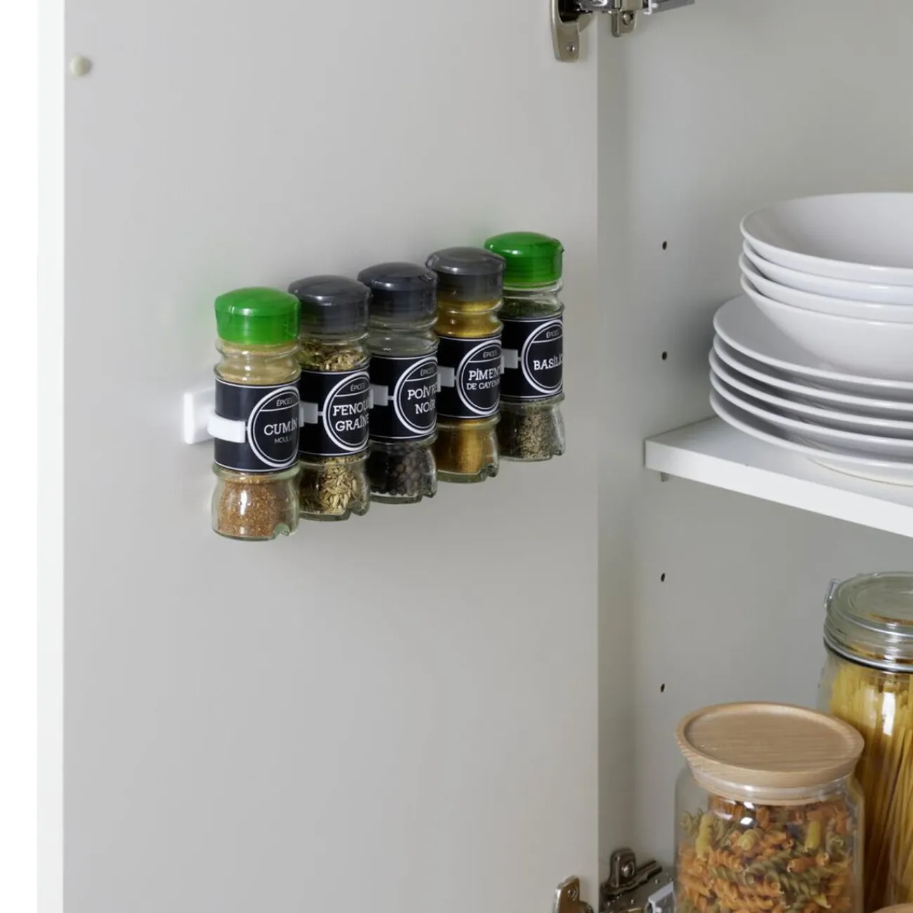 Sale Lot de 2 porte-épices adhésifs support de rangement pour bocal Vaisselle Et Accessoires De Table