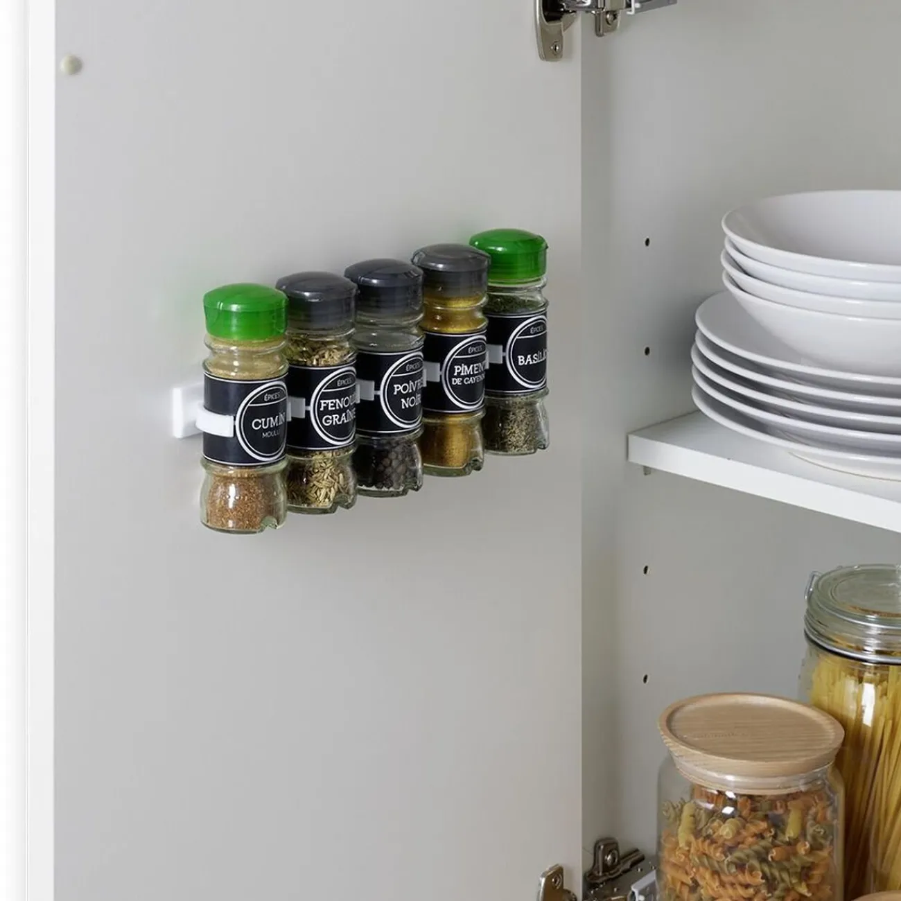 Sale Lot de 2 porte-épices adhésifs support de rangement pour bocal Vaisselle Et Accessoires De Table