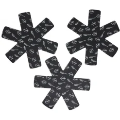 Sale Lot de 3 protège-poêles Ø38cm polyester noir ou gris Cuisson