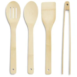 Clearance Lot de 4 ustensiles de cuisine dans pot en bambou Préparation Culinaire