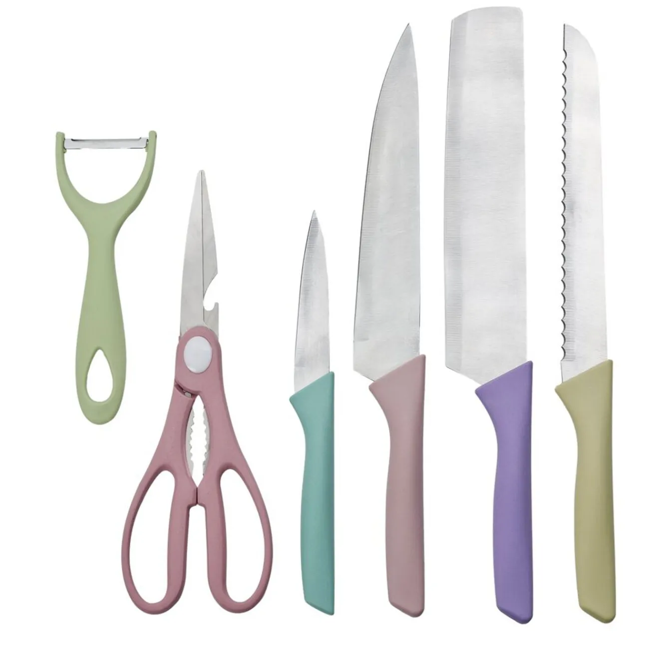 Lot de 6 ustensiles de découpe inox Préparation Culinaire