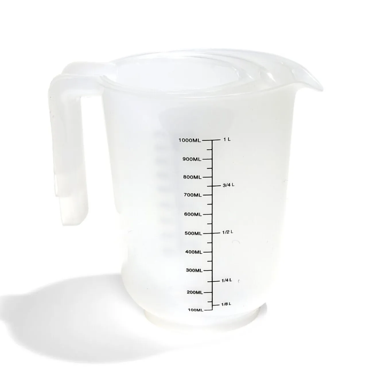 Outlet Lot de 3 verres mesureur 250/500/1000ml plastique blanc transparent Préparation Culinaire