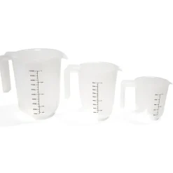 Outlet Lot de 3 verres mesureur 250/500/1000ml plastique blanc transparent Préparation Culinaire