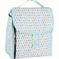Sale Lunch bag réfrigérant blanc et bleu motif ananas multicolore Conservation Alimentaire