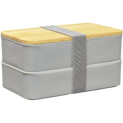 Sale Lunch box couvercle bambou x2 Conservation Alimentaire