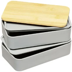 Sale Lunch box couvercle bambou x2 Conservation Alimentaire