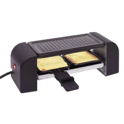 Hot Machine à raclette Duo connectable noire 2 poêlons 450W Petit Électroménager