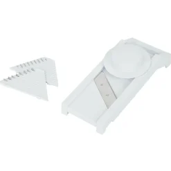 Clearance Mandoline multiusage 4 accessoires inox et plastique blanc Préparation Culinaire