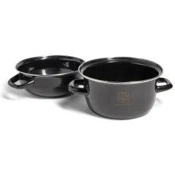 Sale Marmite à moules avec couvercle acier noir Ø18xH16,5cm Cuisson