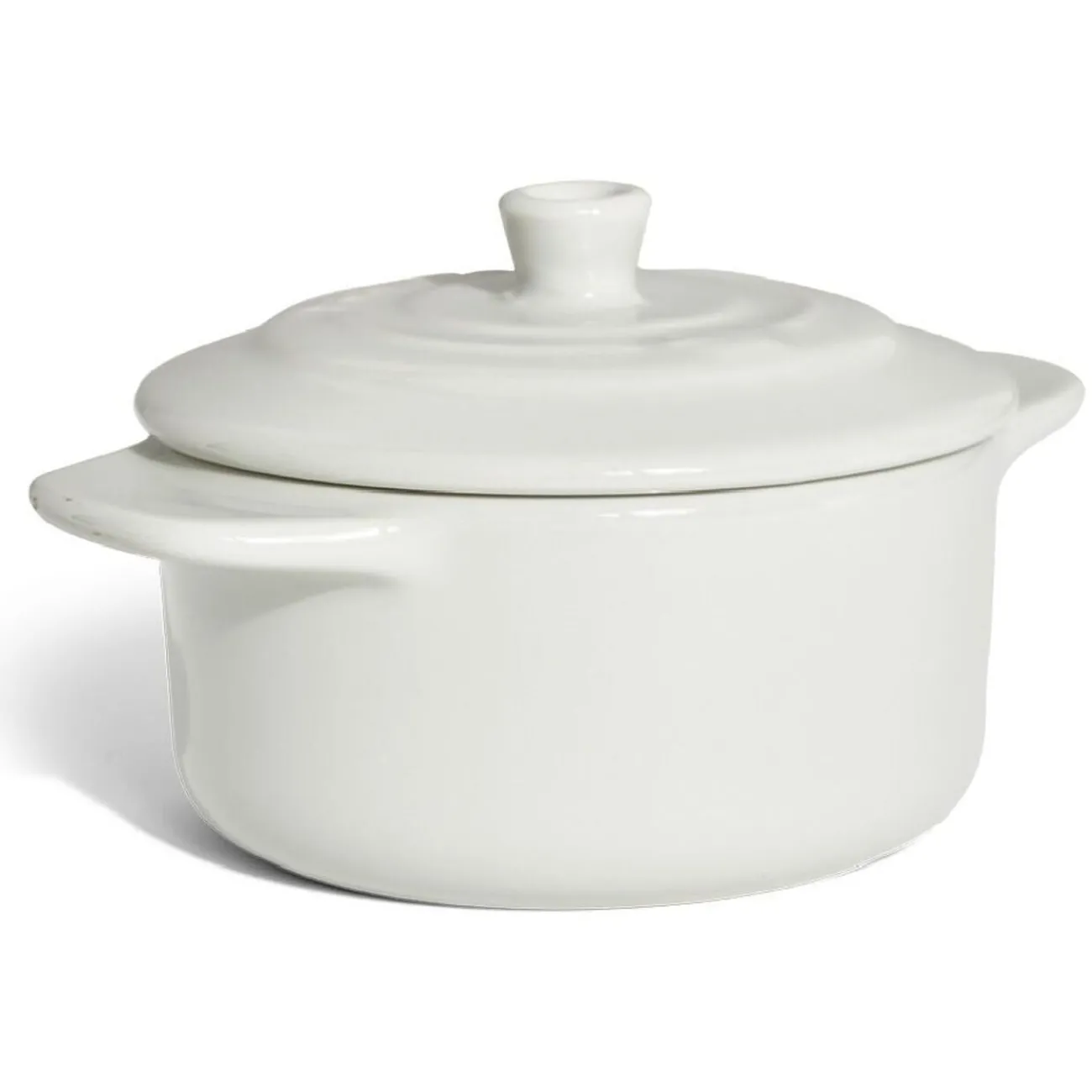 Discount Mini cocotte individuelle en céramique avec couvercle - gris ou blanc Cuisson