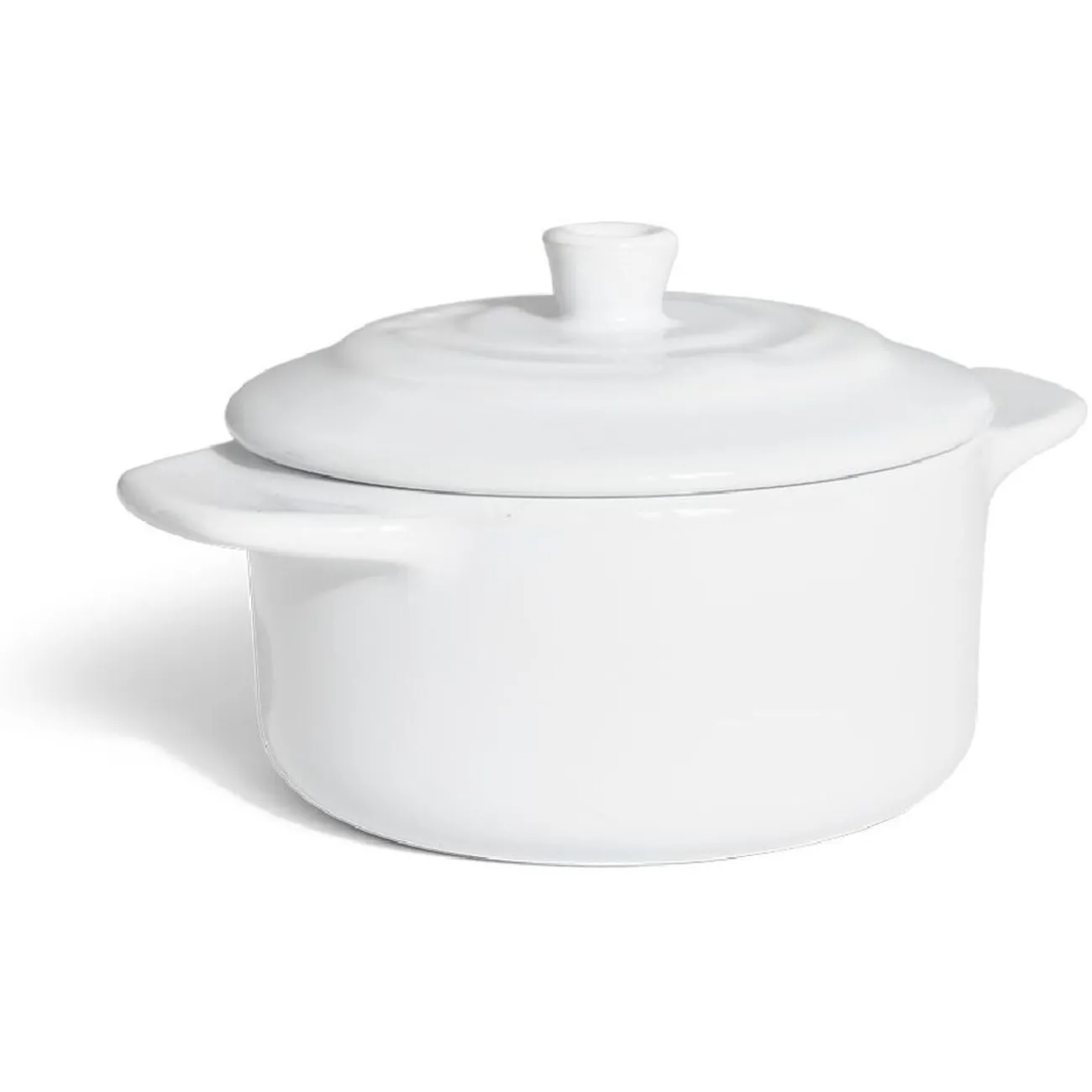 Discount Mini cocotte individuelle en céramique avec couvercle - gris ou blanc Cuisson
