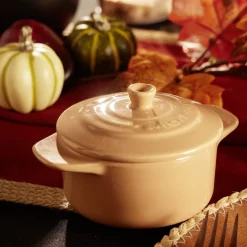 Mini cocotte individuelle en céramique avec couvercle - marron clair ou foncé Cuisson