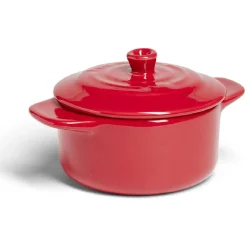 Online Mini cocotte individuelle en céramique avec couvercle - rouge ou vert Cuisson