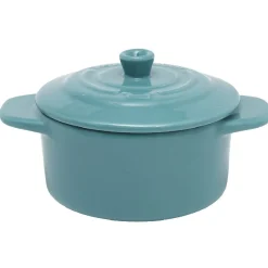 Mini cocotte ronde bleu turquoise Cuisson