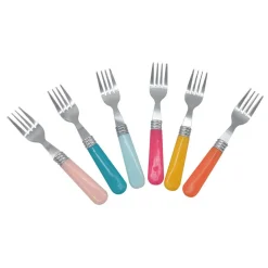 Best Mini fourchette inox manche plastique multicolore x6 Vaisselle Et Accessoires De Table