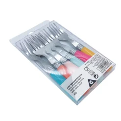 Best Mini fourchette inox manche plastique multicolore x6 Vaisselle Et Accessoires De Table