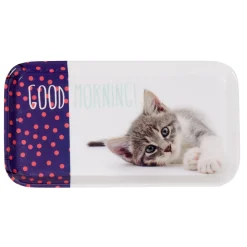 Sale Mini plateau rectangulaire mélamine blanc violet déco chat Vaisselle Et Accessoires De Table
