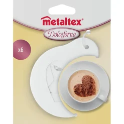 Hot Mini pochoir à café x6 Metaltex Préparation Culinaire