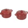Hot Minis cocottes rouges mat avec couvercle x2 Cuisson