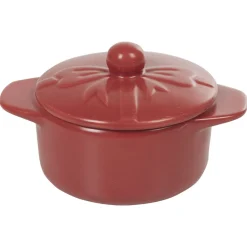 Hot Minis cocottes rouges mat avec couvercle x2 Cuisson