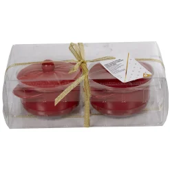 Hot Minis cocottes rouges mat avec couvercle x2 Cuisson