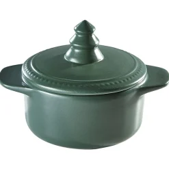 Discount Minis cocottes vertes avec couvercle poignée forme sapin x2 Cuisson