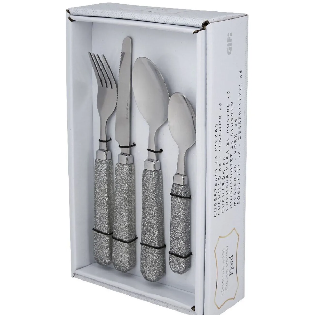 Clearance Ménagère 24 pièces pailleté gris argent Préparation Culinaire